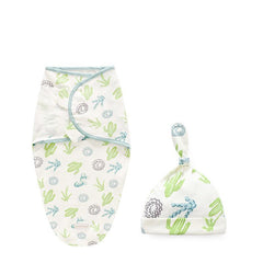 Baby Swaddle Blanket With Cap Cotton Newborn Envelope Sleep Sack