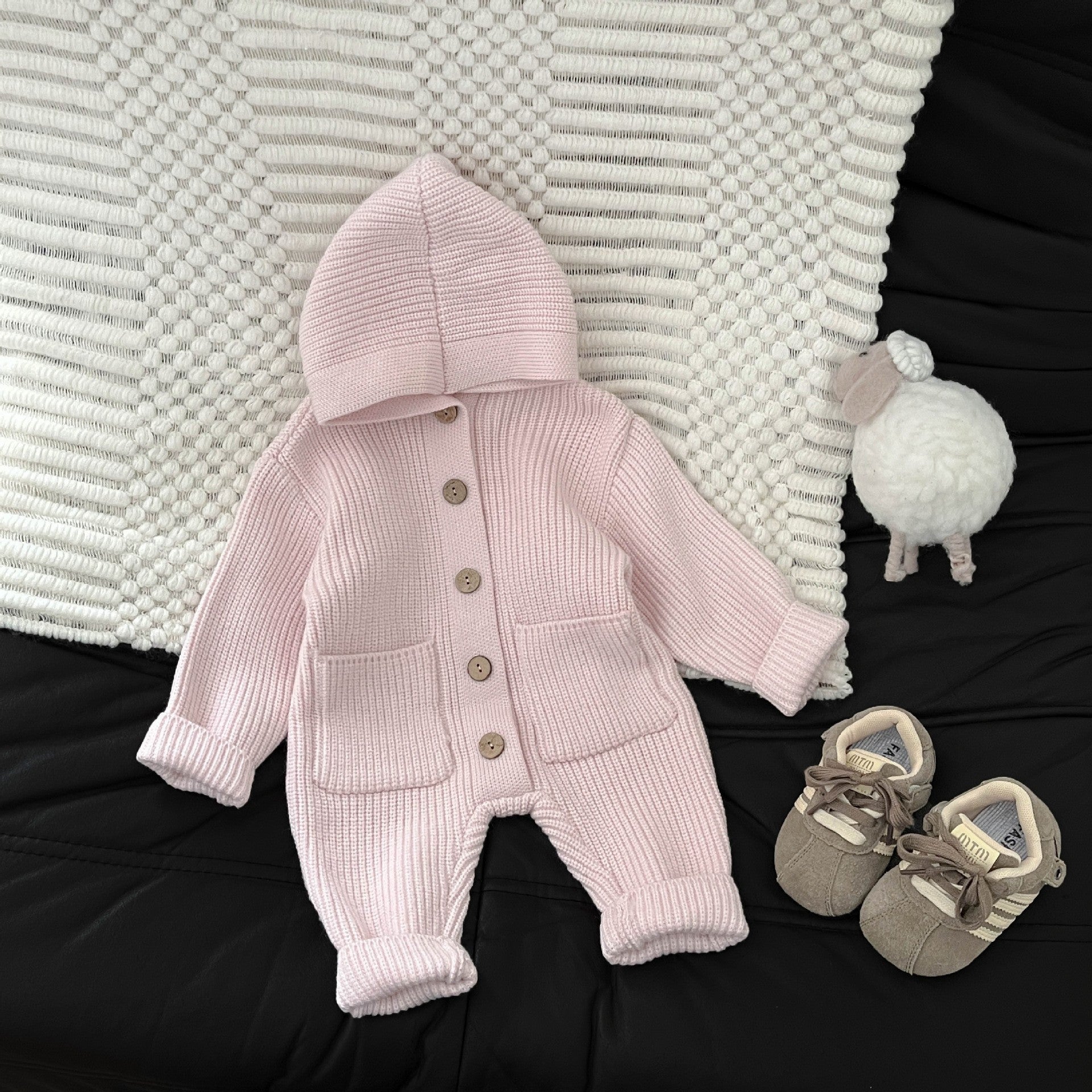 Baby Knitted Wool Romper Warm Bodysuit Long Sleeve Crawling Suit