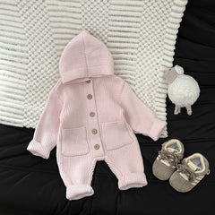 Baby Knitted Wool Romper Warm Bodysuit Long Sleeve Crawling Suit