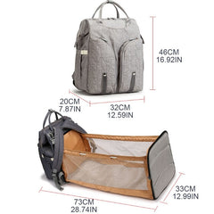 Baby Diaper Backpack with Folding Crib Large Capacity Travel Changing Bag