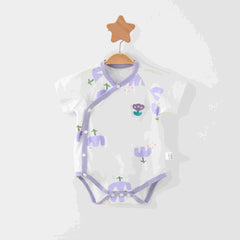 Simple Cartoon Print Summer Baby Rompers Girls Clothing