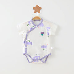 Simple Cartoon Print Summer Baby Rompers Girls Clothing