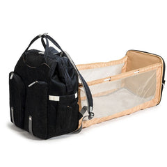 Baby Diaper Backpack with Folding Crib Large Capacity Travel Changing Bag
