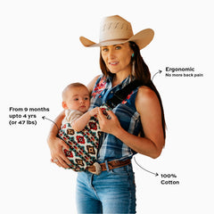 SnugTrail Cotton Baby Carrier in Ivory Indigo