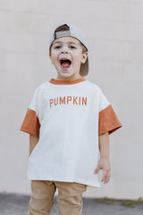 Colorblock Pumpkin Oversized Tee or T90a4 Romper