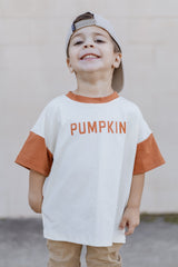 Colorblock Pumpkin Oversized Tee or T90a4 Romper