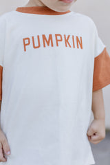 Colorblock Pumpkin Oversized Tee or T90a4 Romper