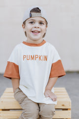 Colorblock Pumpkin Oversized Tee or T90a4 Romper