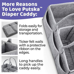 Baby Diaper Caddy Organizer Portable Storage Bag for Nursery & Car