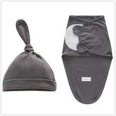 Baby Swaddle Blanket With Cap Cotton Newborn Envelope Sleep Sack