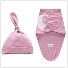 Baby Swaddle Blanket With Cap Cotton Newborn Envelope Sleep Sack