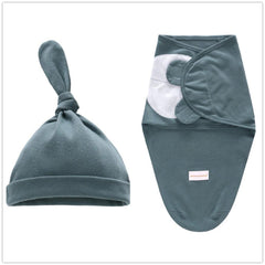 Baby Swaddle Blanket With Cap Cotton Newborn Envelope Sleep Sack