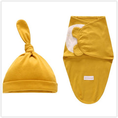Baby Swaddle Blanket With Cap Cotton Newborn Envelope Sleep Sack