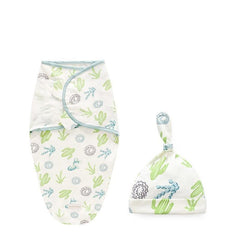 Baby Swaddle Blanket With Cap Cotton Newborn Envelope Sleep Sack