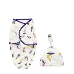 Baby Swaddle Blanket With Cap Cotton Newborn Envelope Sleep Sack