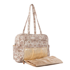 Myra Sunnyfield Cotton Diaper Bag in Mocha Beige