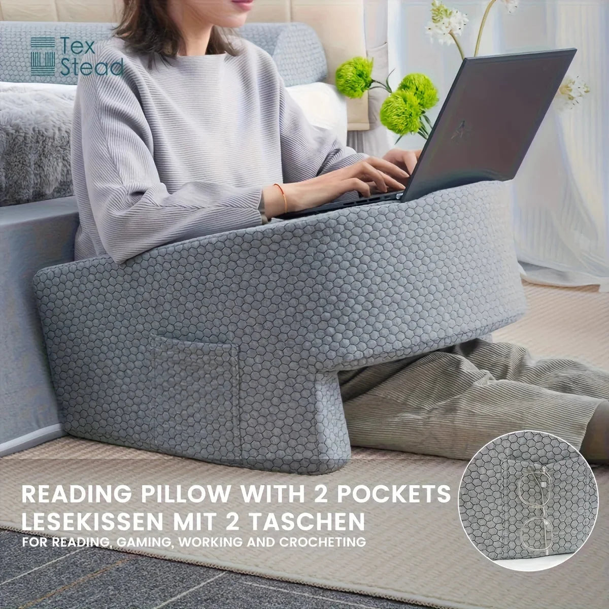 Gaming Armrest Pillow – Oversized Memory Foam Reading Cushion