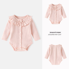 Baby Romper Sweet Jacquard Pure Cotton Crawling Suit Princess-style Clothing