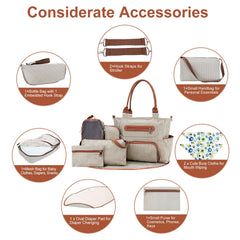 GBruno 8Pcs Baby Nappy Diaper Bags Set