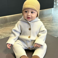 Baby Knitted Wool Romper Warm Bodysuit Long Sleeve Crawling Suit