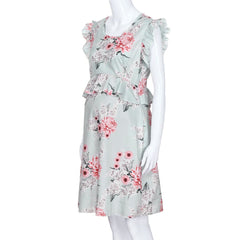 Casual Flower Print Sleeveless Maternity Dress