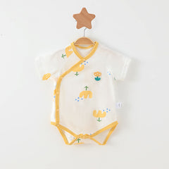 Simple Cartoon Print Summer Baby Rompers Girls Clothing
