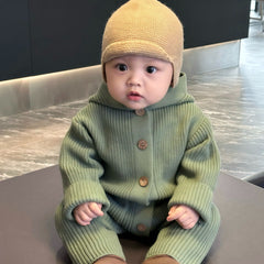 Baby Knitted Wool Romper Warm Bodysuit Long Sleeve Crawling Suit