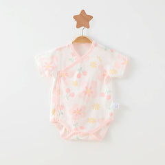 Simple Cartoon Print Summer Baby Rompers Girls Clothing