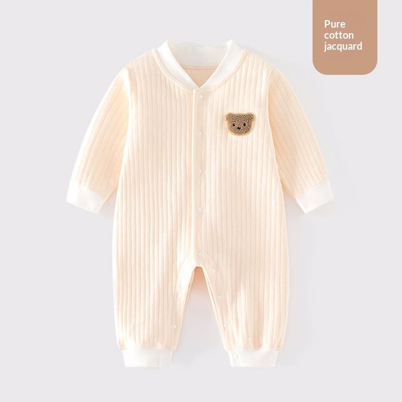 Infant Pure Cotton Seamless Onesie Winter Pajamas Crawling Suit Class A