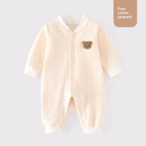 Infant Pure Cotton Seamless Onesie Winter Pajamas Crawling Suit Class A