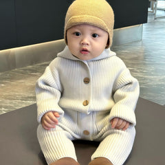 Baby Knitted Wool Romper Warm Bodysuit Long Sleeve Crawling Suit