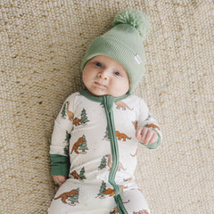 Christmas Tree-Rex Dino Bamboo Zippy Romper *Newborn left